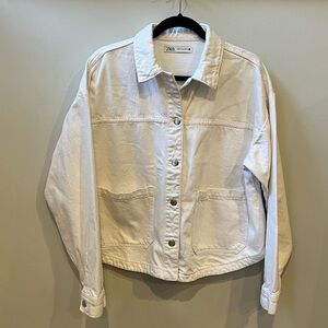 Zara Women's Cream Jean Jacket